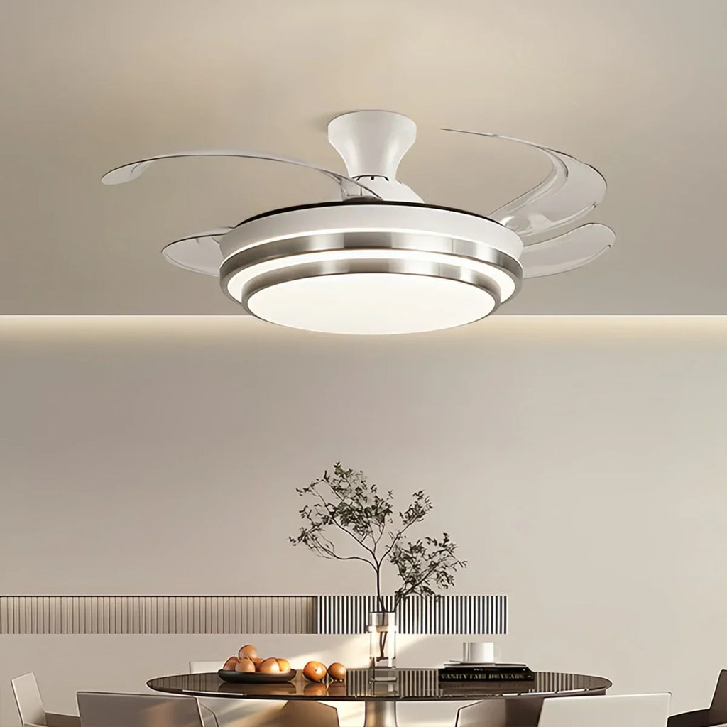 Moderner weißer Deckenventilator mit Licht | Desfino