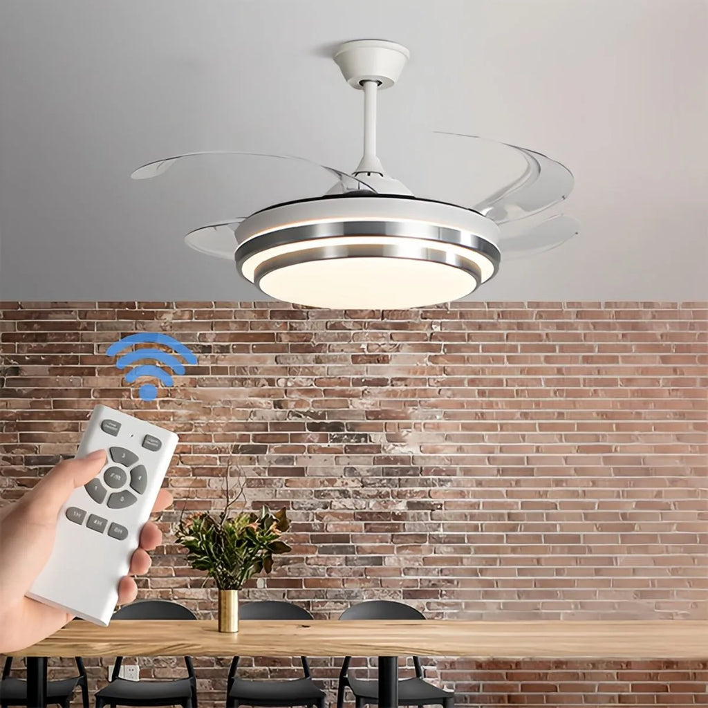 Moderner weißer Deckenventilator mit Licht | Desfino