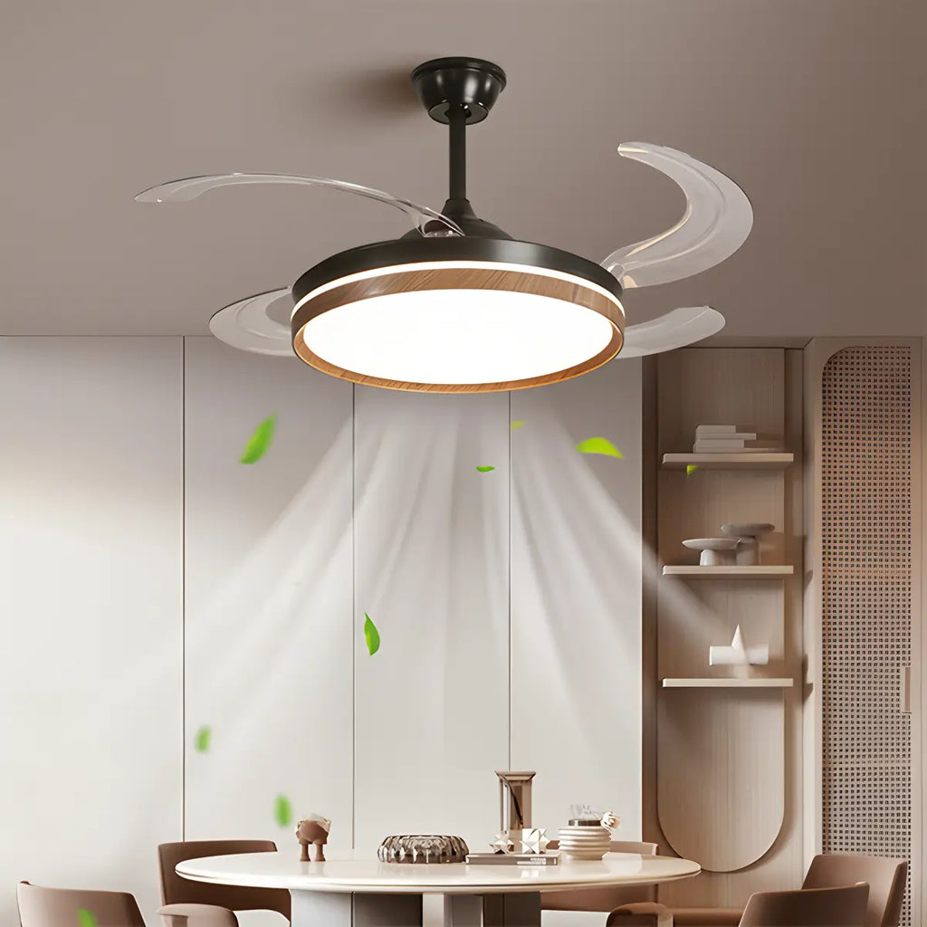 Retractable Blade Ceiling Fan with Light | Desfino