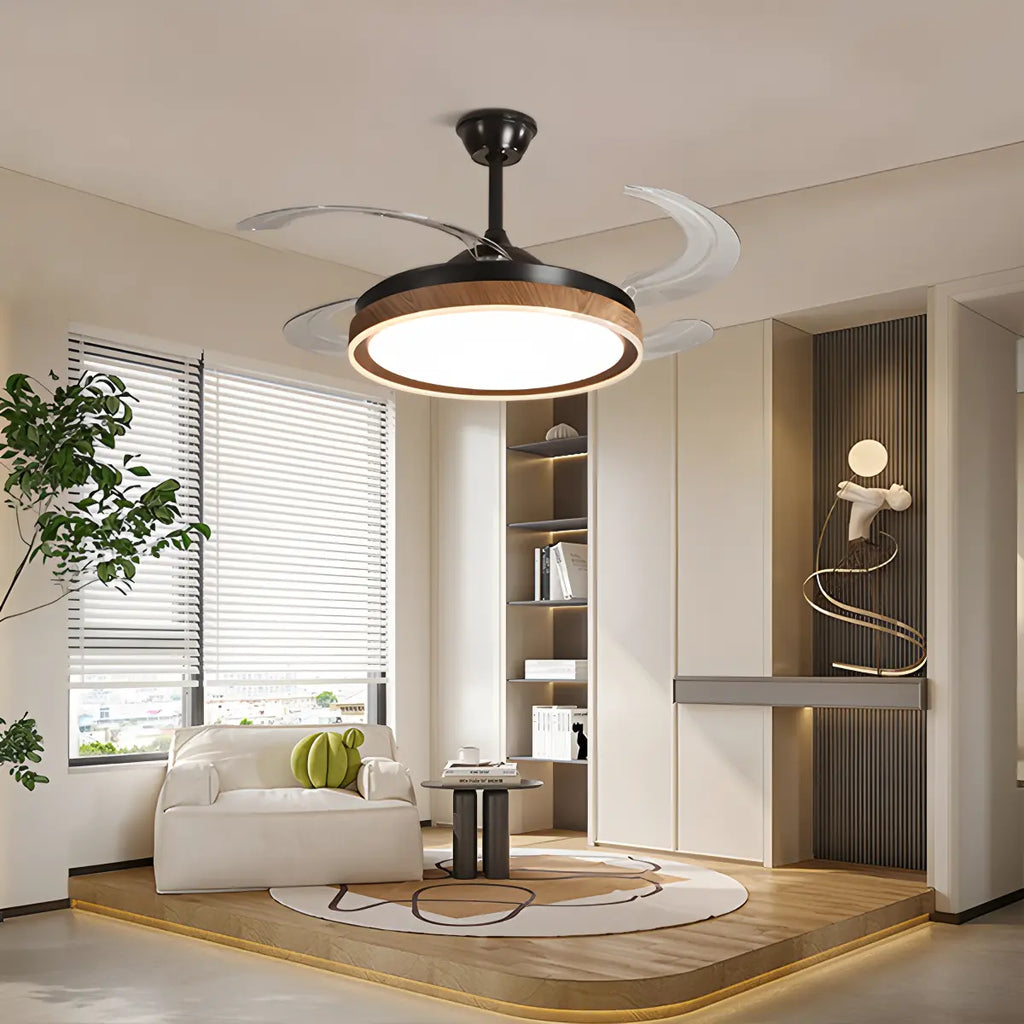 Retractable Blade Ceiling Fan with Light | Desfino
