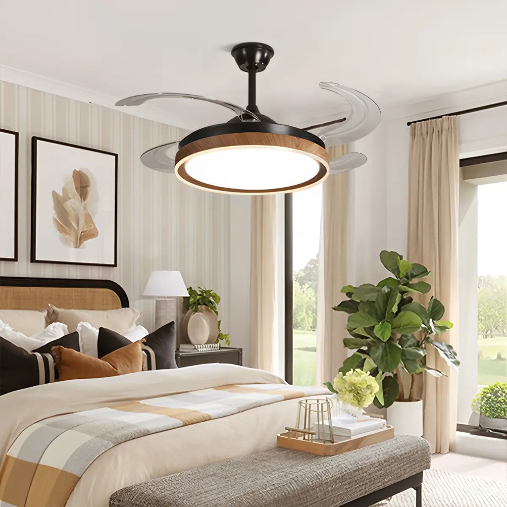 Retractable Blade Ceiling Fan with Light | Desfino