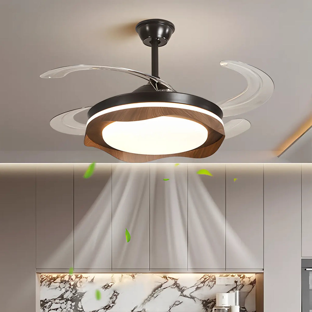 Retractable Blade Ceiling Fan with Light | Desfino