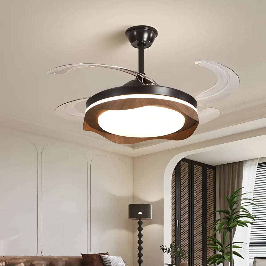 Retractable Blade Ceiling Fan with Light | Desfino