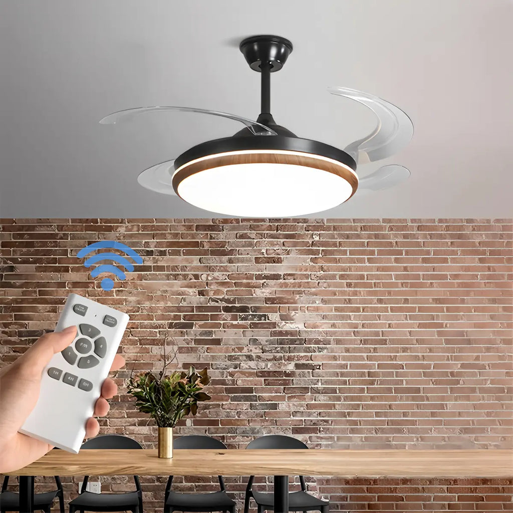 Retractable Blade Ceiling Fan with Light | Desfino