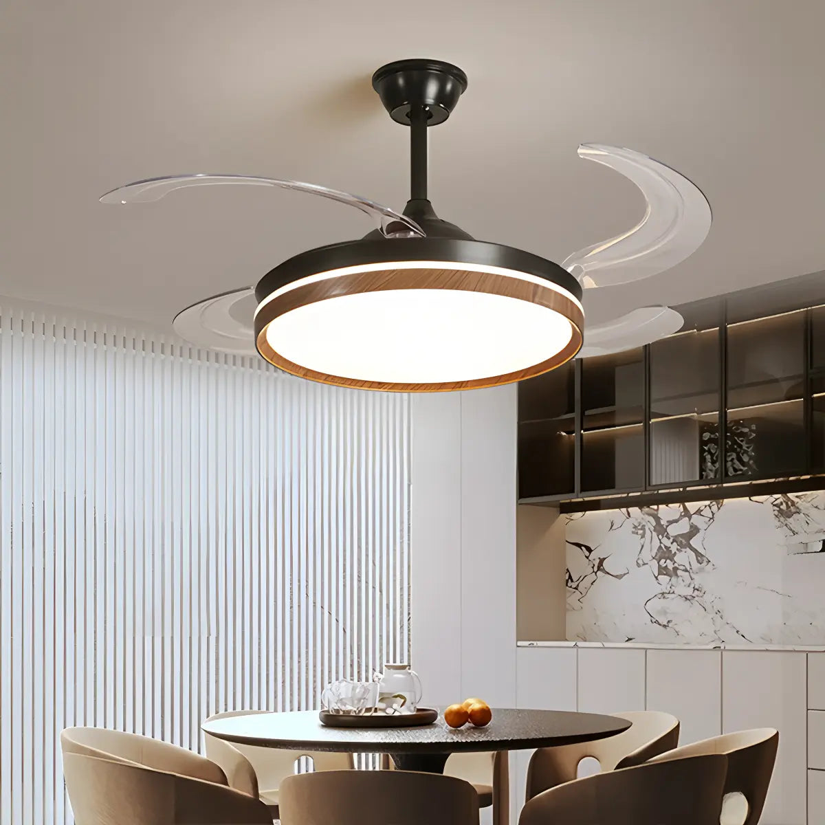 Retractable Blade Ceiling Fan with Light | Desfino