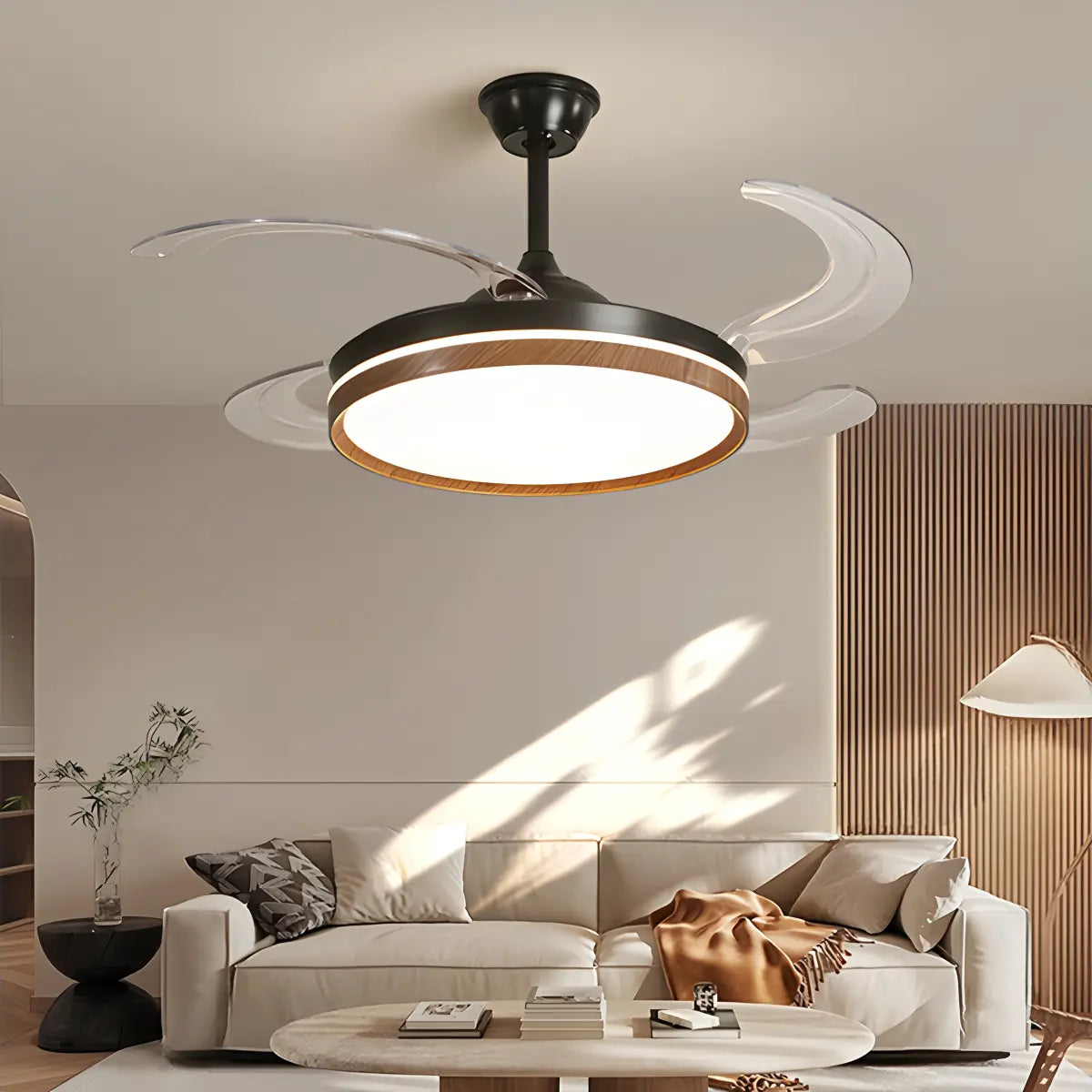 Retractable Blade Ceiling Fan with Light | Desfino