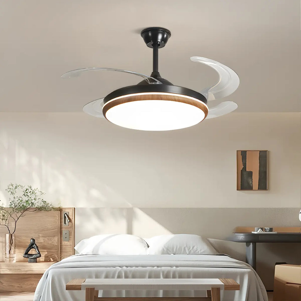 Retractable Blade Ceiling Fan with Light | Desfino