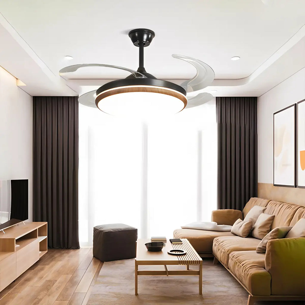 Retractable Blade Ceiling Fan with Light | Desfino