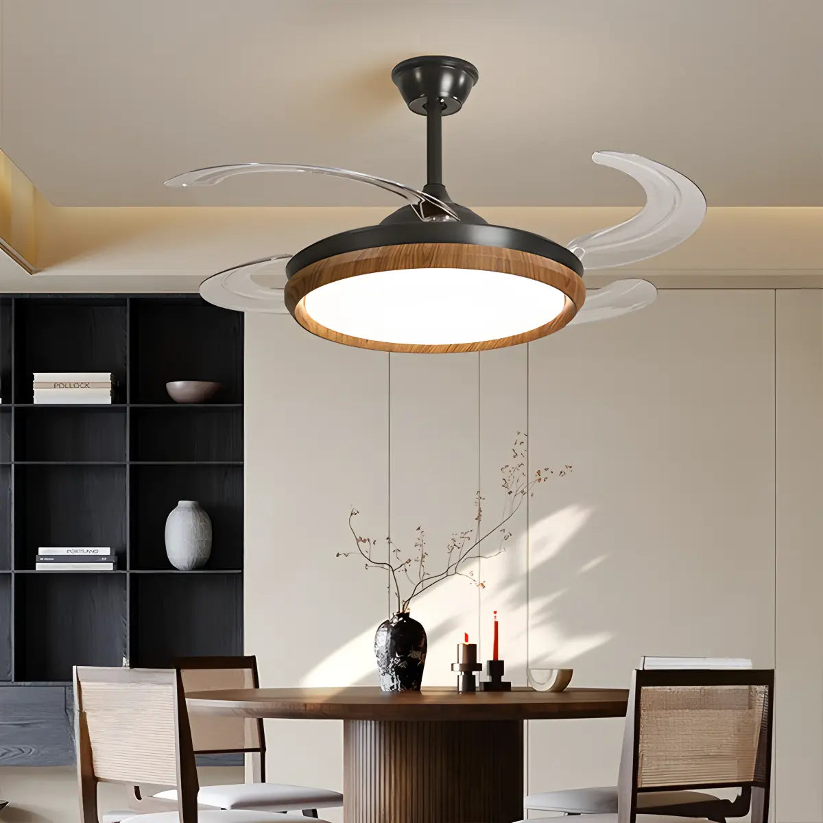 Retractable Blade Ceiling Fan with Light | Desfino