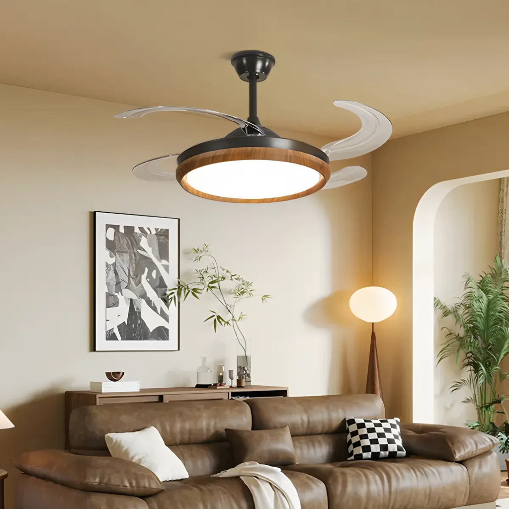Retractable Blade Ceiling Fan with Light | Desfino
