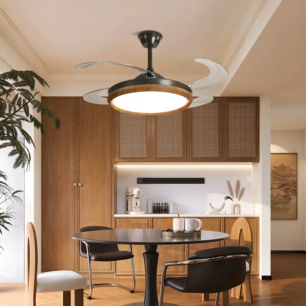 Retractable Blade Ceiling Fan with Light | Desfino
