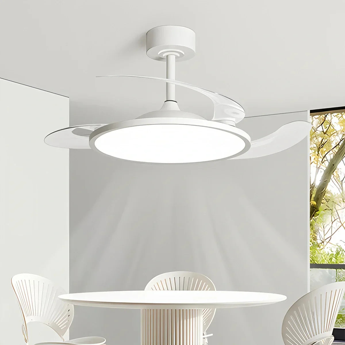 Silent Remote Control White Ceiling Fan Light | Desfino