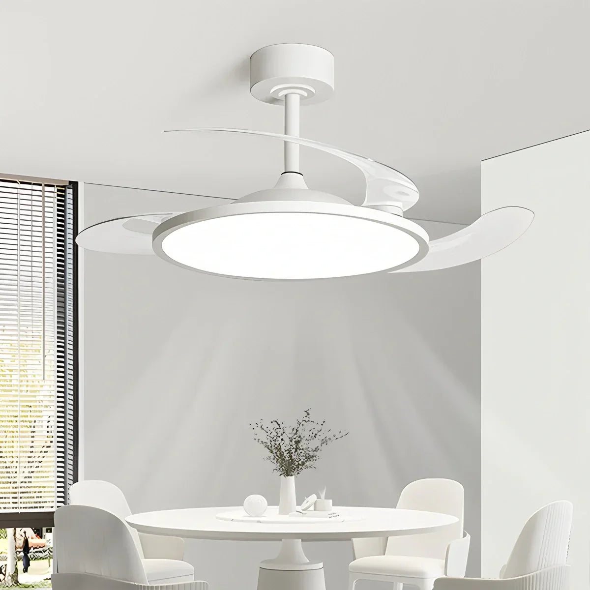 Silent Remote Control White Ceiling Fan Light | Desfino