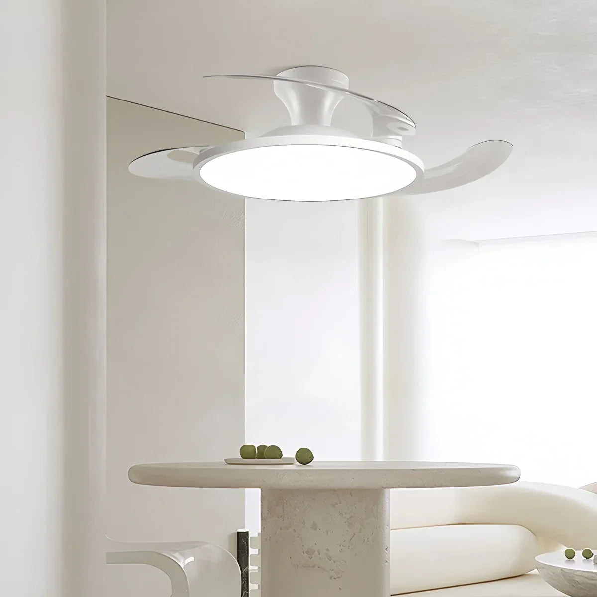 Silent Remote Control White Ceiling Fan Light | Desfino