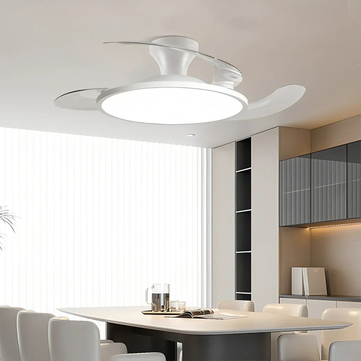 Silent Remote Control White Ceiling Fan Light | Desfino