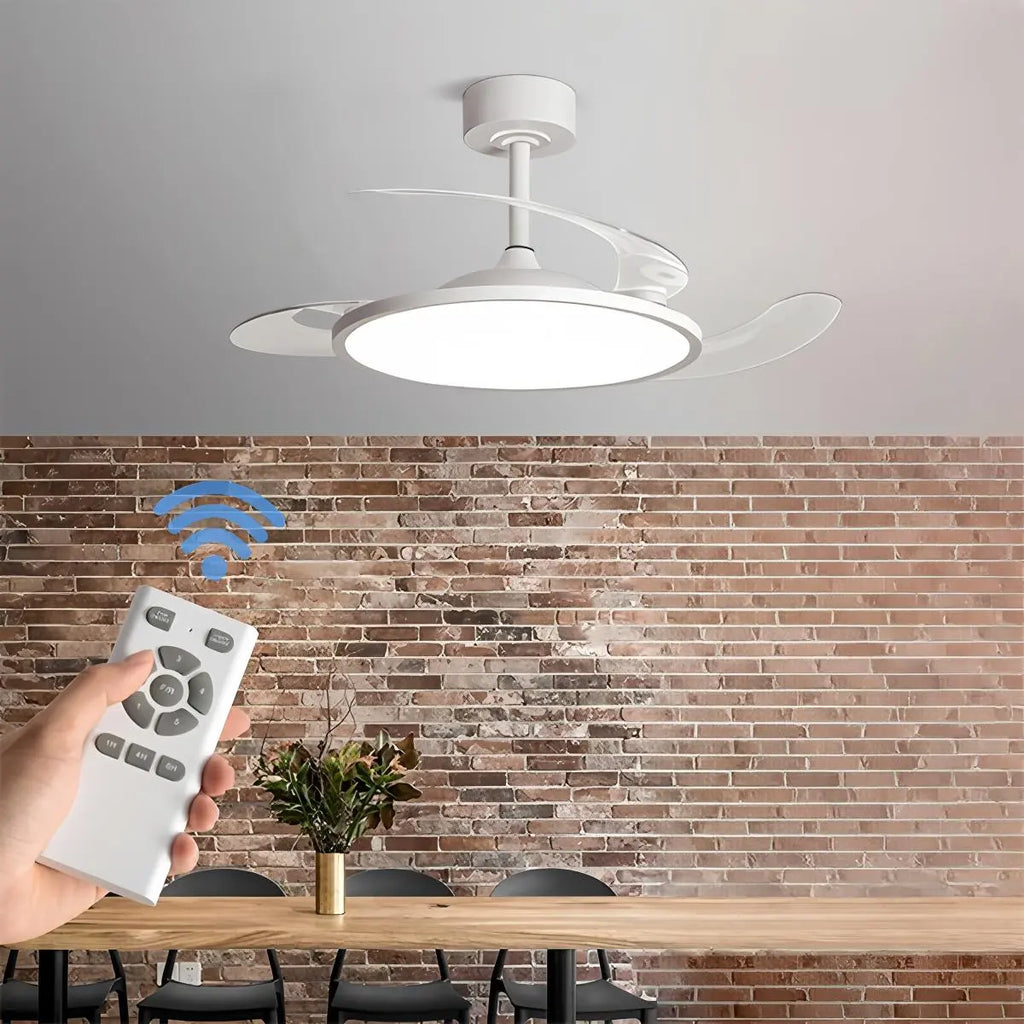 Silent Remote Control White Ceiling Fan Light | Desfino