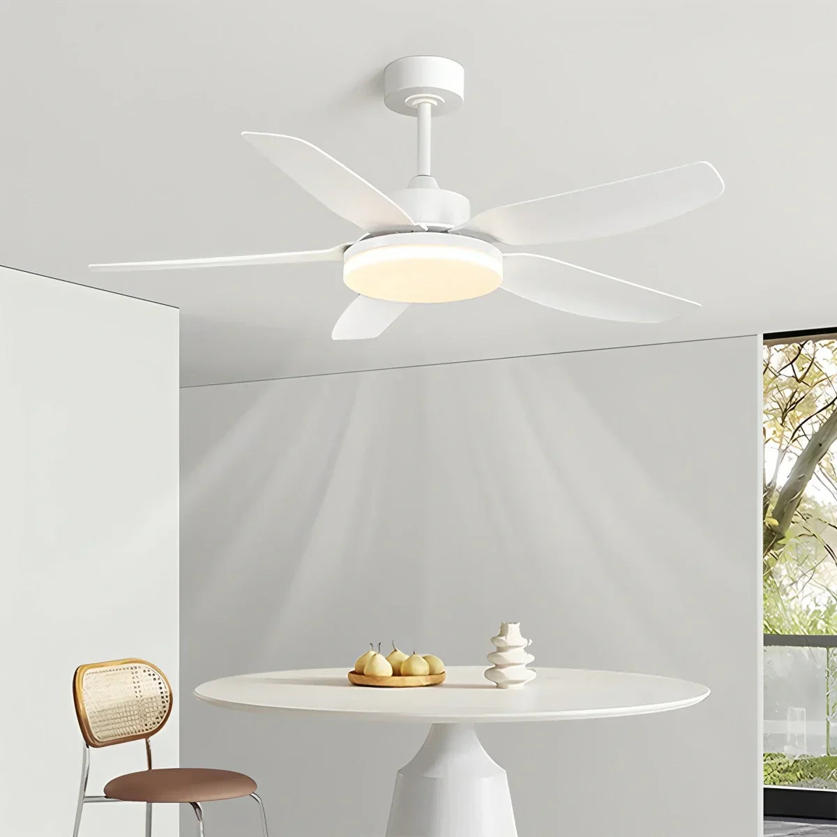 White Remote Control Ceiling Fan Light | Desfino