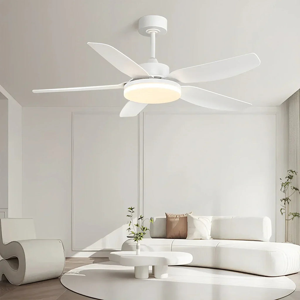 Weiße Deckenventilatorleuchte mit Fernbedienung | Desfino