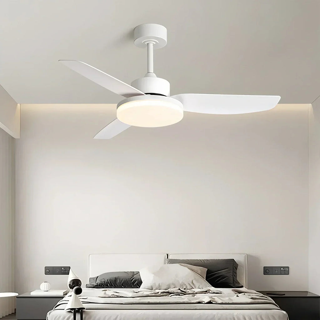 Weiße Deckenventilatorleuchte mit Fernbedienung | Desfino