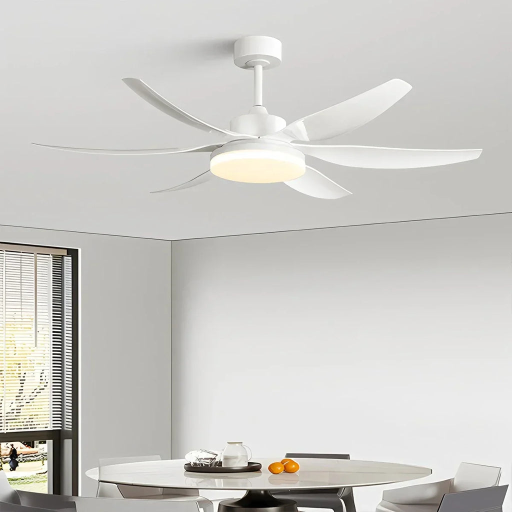 Nordischer LED-Deckenventilator mit 6 Flügeln und Licht | Desfino