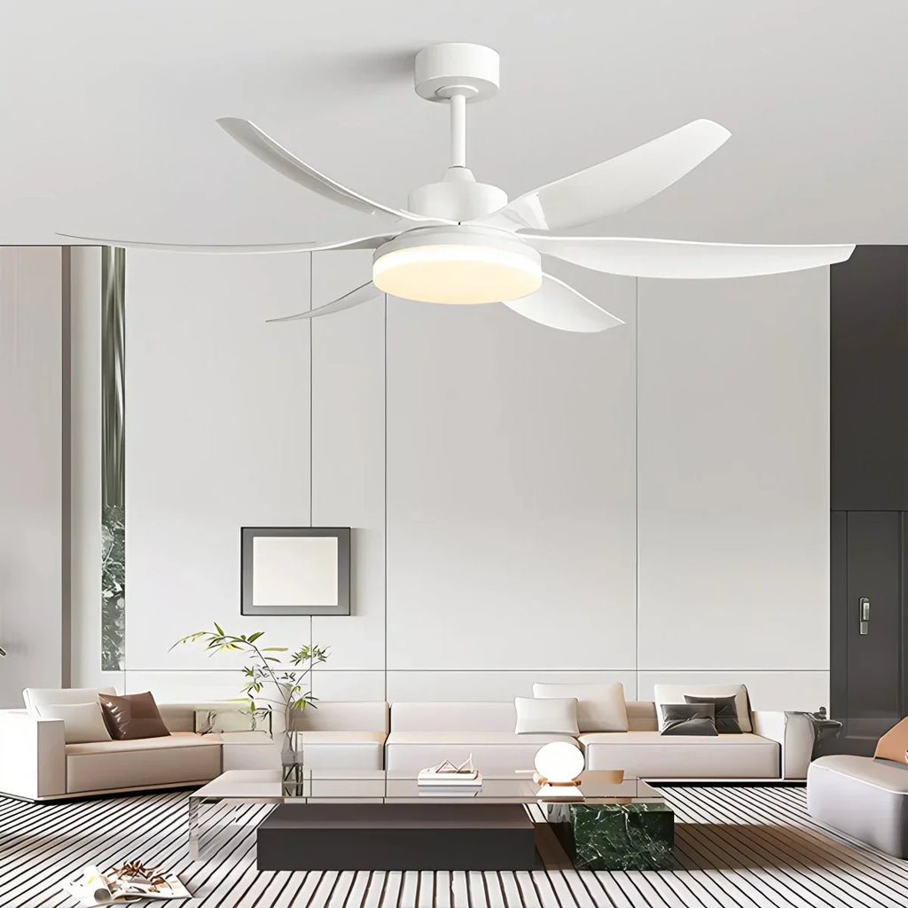 Nordischer LED-Deckenventilator mit 6 Flügeln und Licht | Desfino