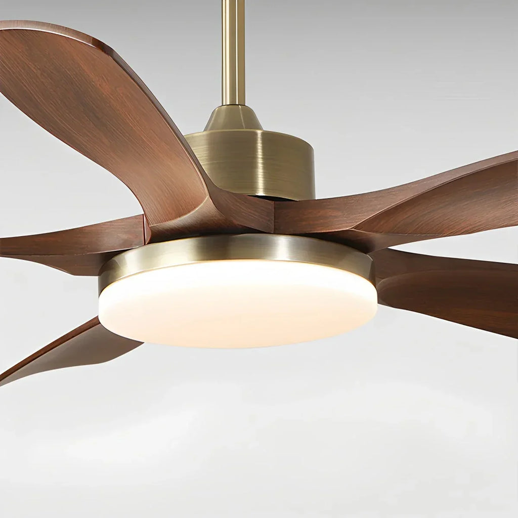 Moderner Deckenventilator mit 5 Flügeln, Licht und Fernbedienung | Desfino