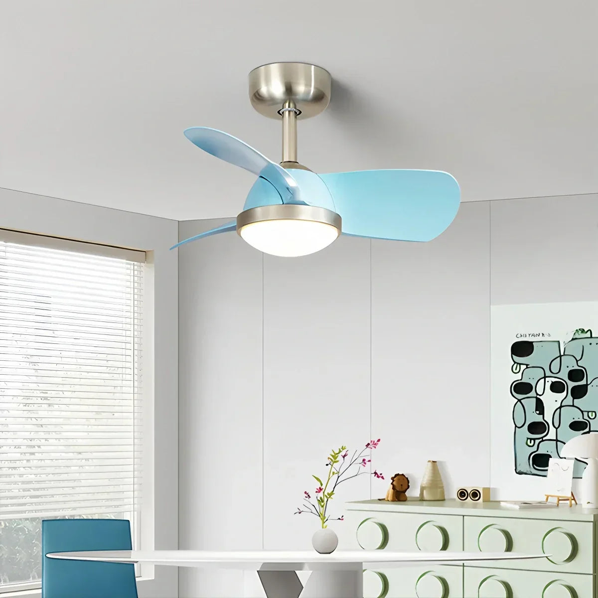 Einfacher Deckenventilator mit Licht für das Kinderzimmer | Desfino