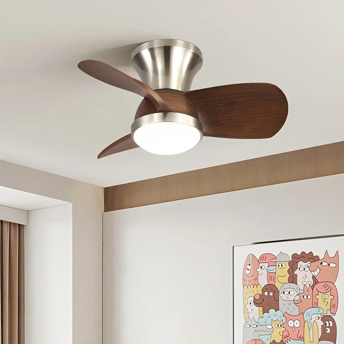Einfacher Deckenventilator mit Licht für das Kinderzimmer | Desfino