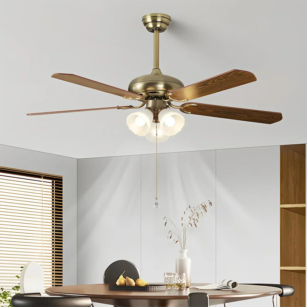 American Retro Ceiling Fan Light for Dining Room | Desfino