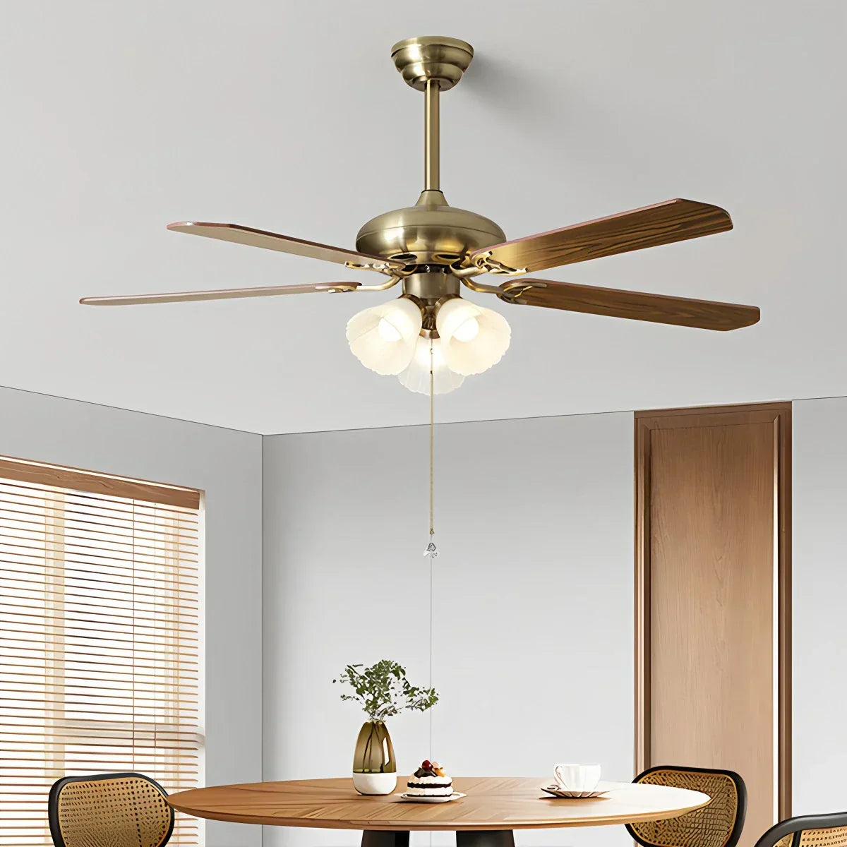 American Retro Ceiling Fan Light for Dining Room | Desfino