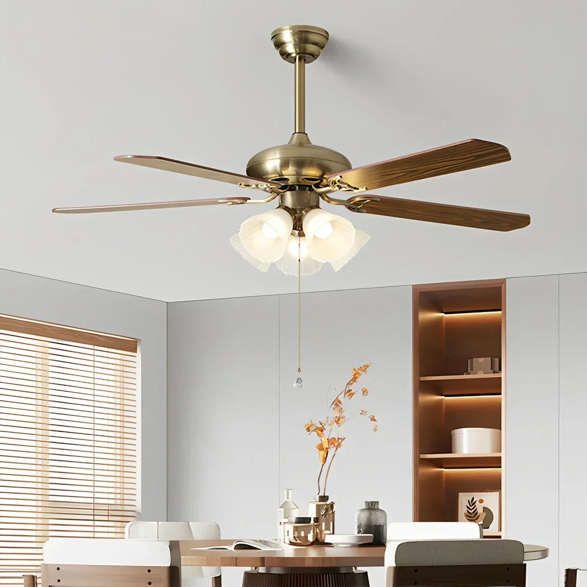 American Retro Ceiling Fan Light for Dining Room | Desfino