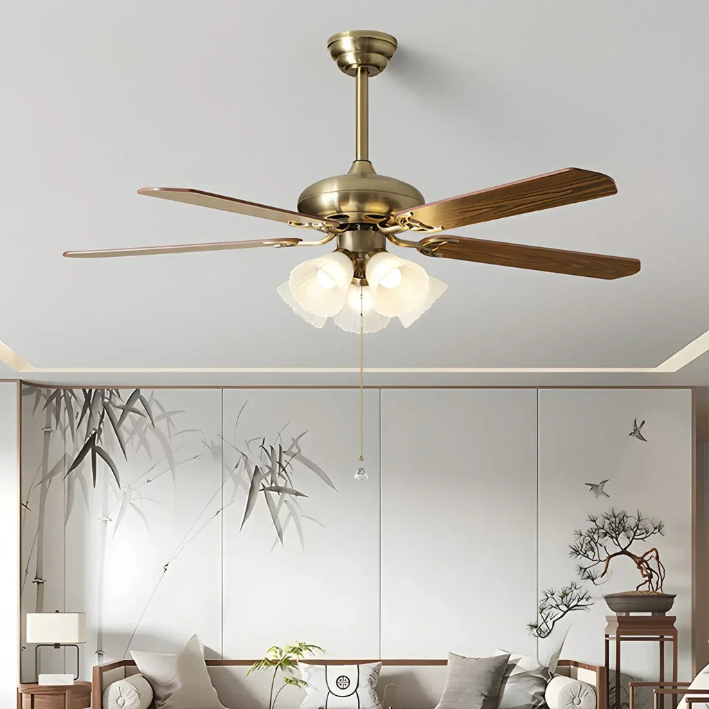 American Retro Ceiling Fan Light for Dining Room | Desfino