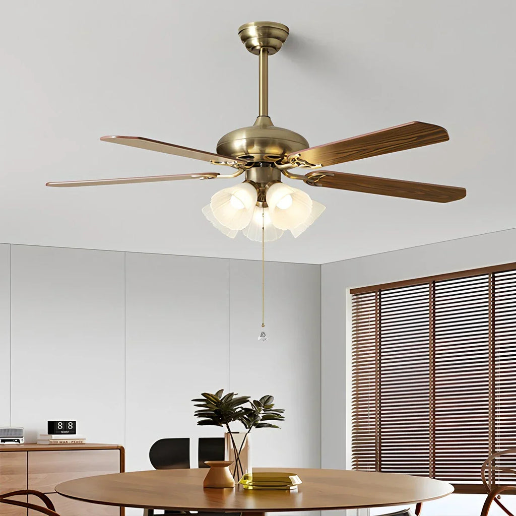 American Retro Ceiling Fan Light for Dining Room | Desfino
