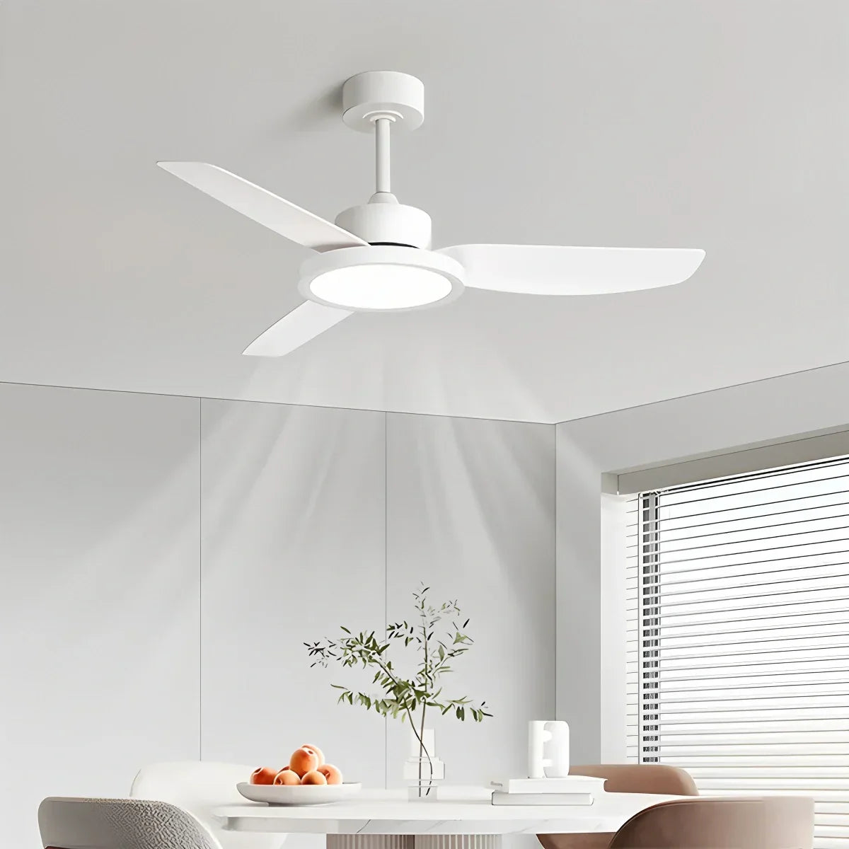 Modern White Ceiling Fans with Lights and Remote | Desfino