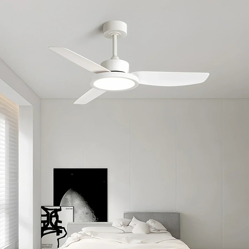 Modern White Ceiling Fans with Lights and Remote | Desfino