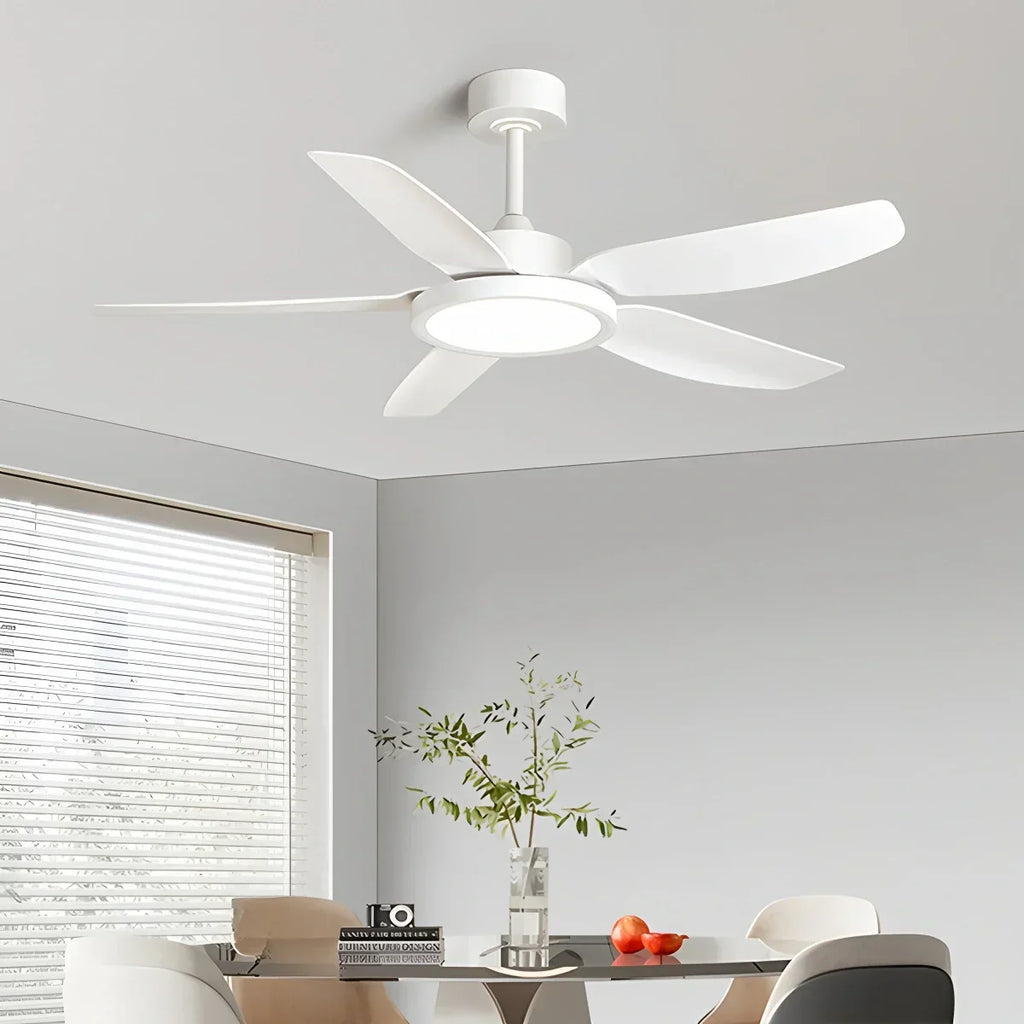 Modern White Ceiling Fans with Lights and Remote | Desfino
