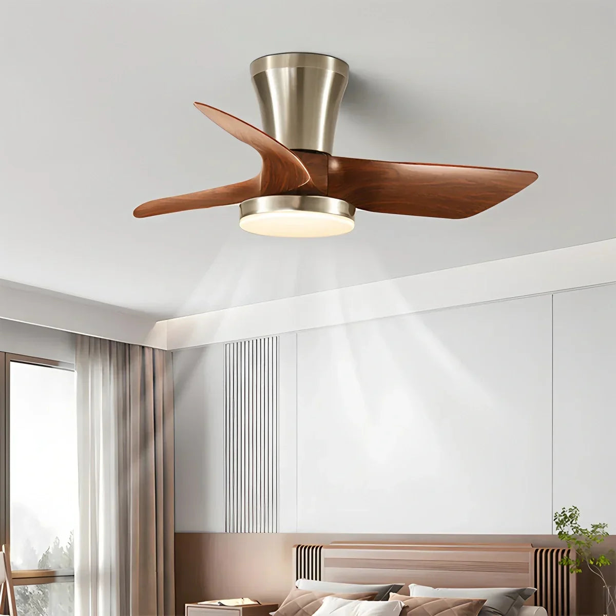 Nordic LED Ceiling Fan with Light for Living Room | Desfino