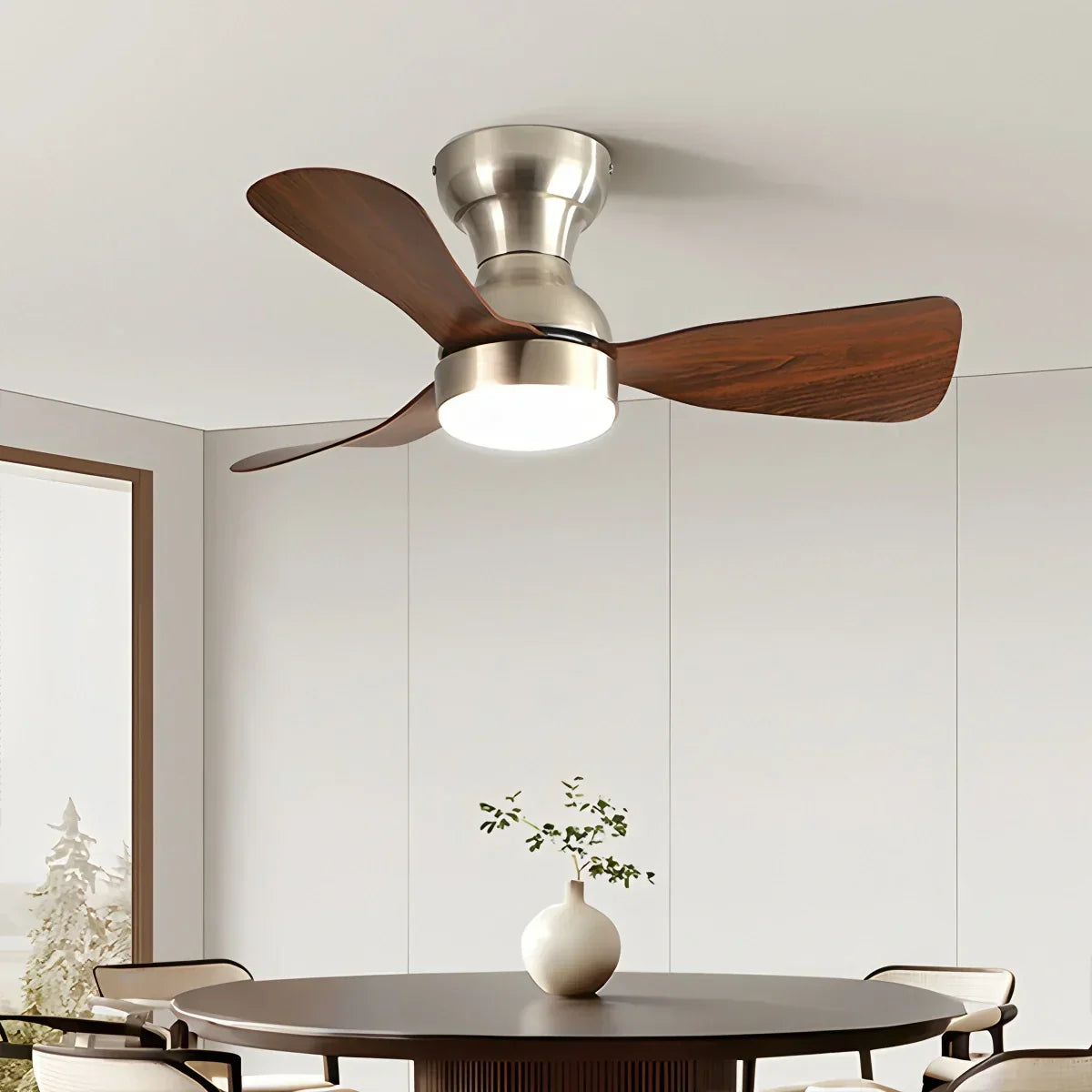Kompakter Deckenventilator mit Licht und Fernbedienung für Innenräume | Desfino