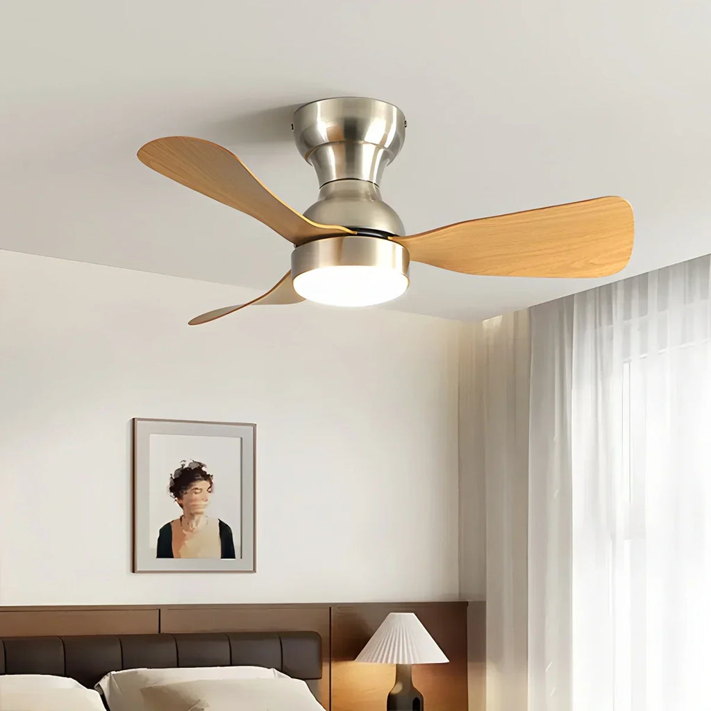 Kompakter Deckenventilator mit Licht und Fernbedienung für Innenräume | Desfino