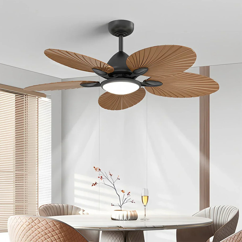 Deckenventilator mit 5 Palmenblatt-Flügeln und Licht | Desfino