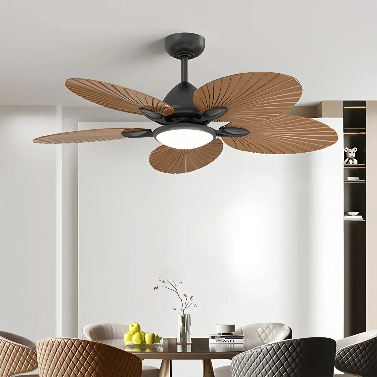 Deckenventilator mit 5 Palmenblatt-Flügeln und Licht | Desfino
