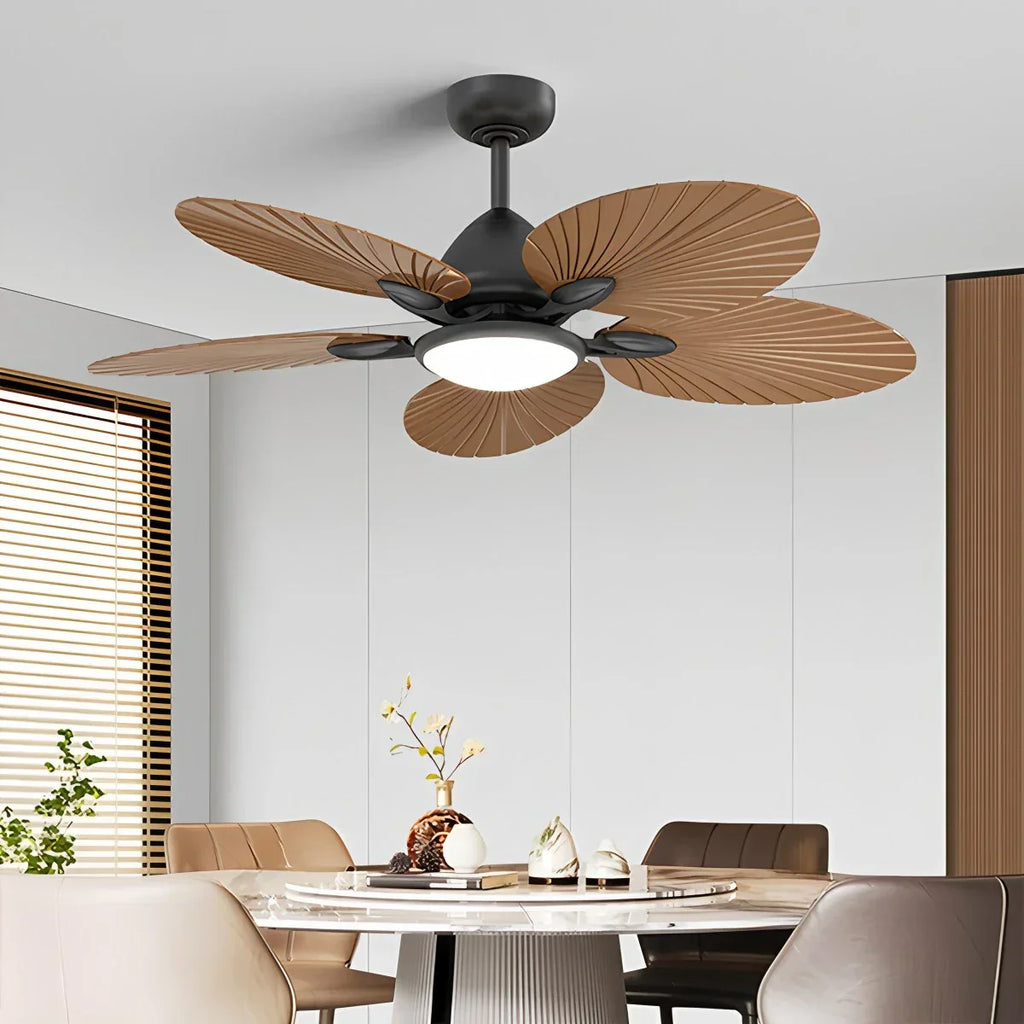 Deckenventilator mit 5 Palmenblatt-Flügeln und Licht | Desfino