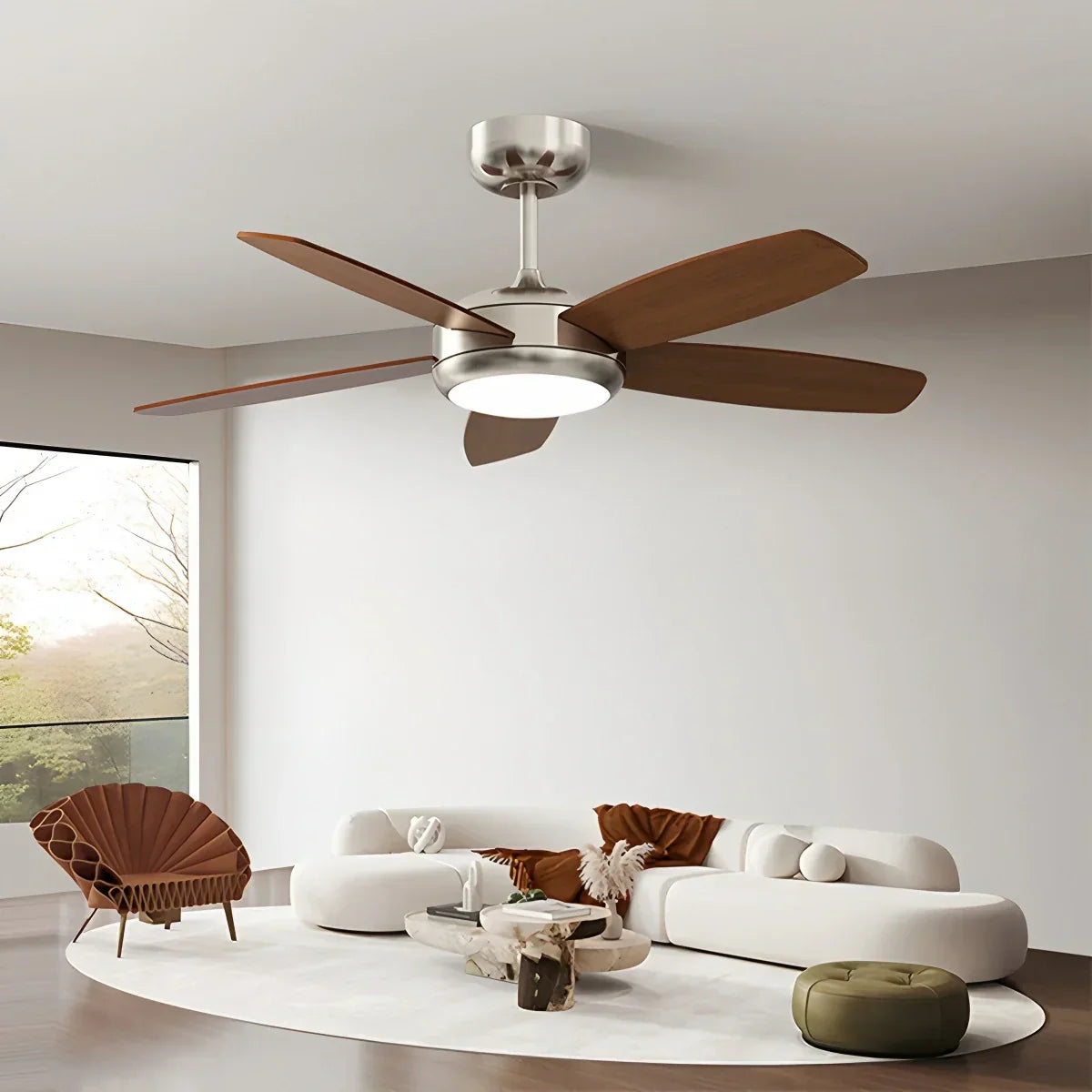 Retro American Style 5-blade Ceiling Fan Light | Desfino
