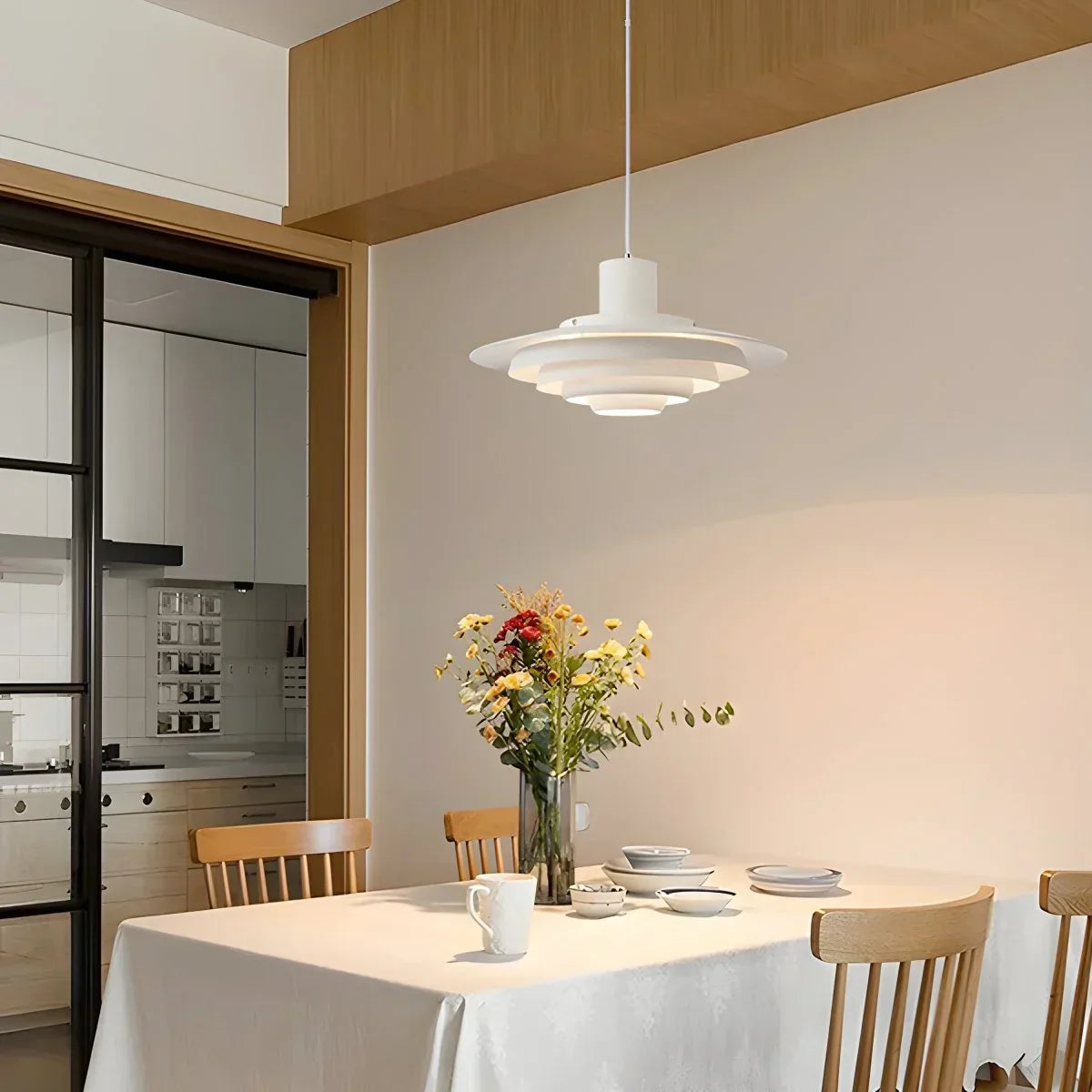 Nordic Cream Style UFO Pendant Lamp | Desfino