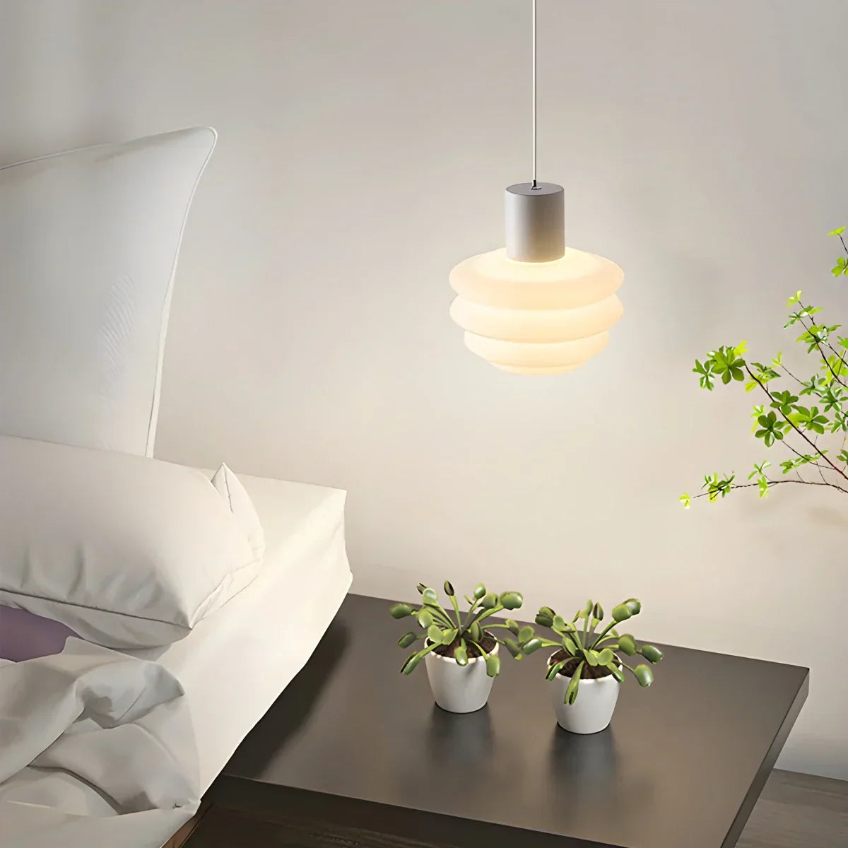 Nordic Cream Style LED Bedroom Small Pendant Light | Desfino