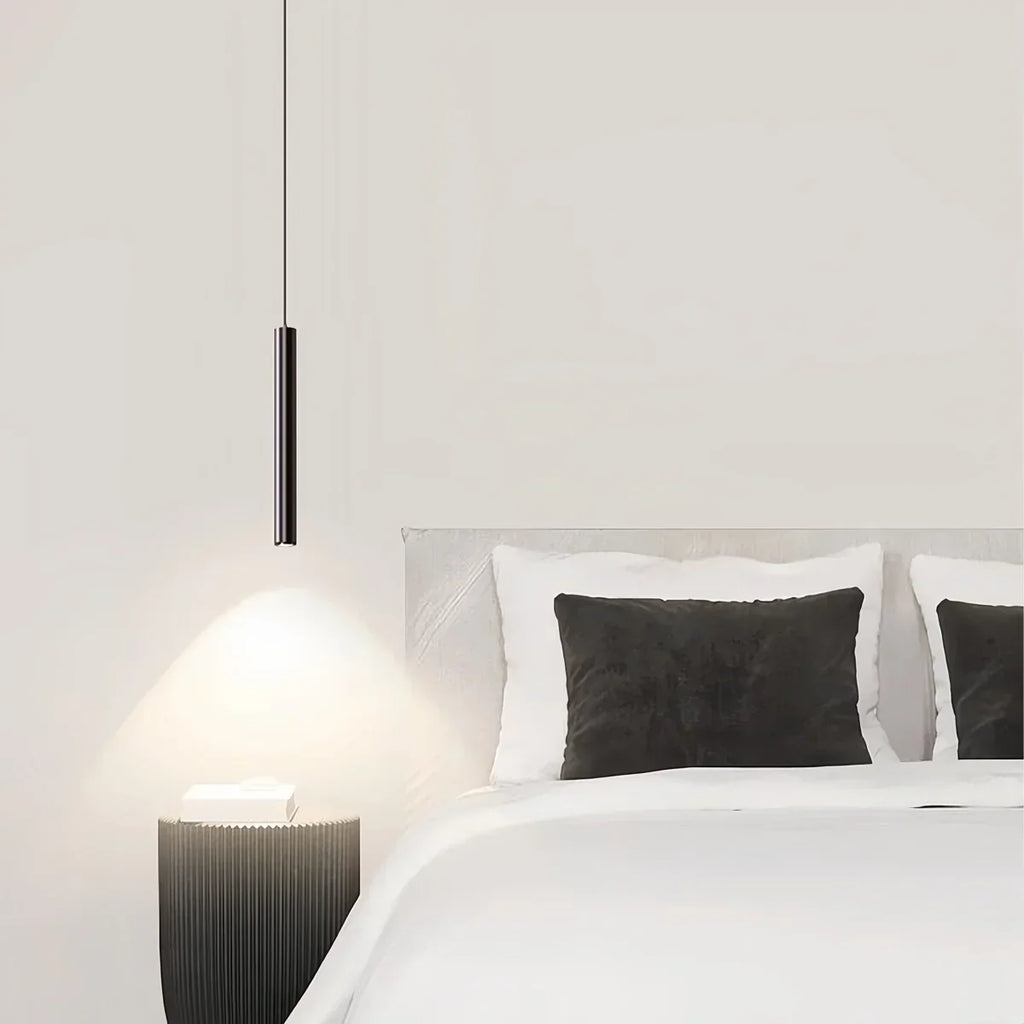 Moderne lange LED-Rohr-Pendelleuchte als Nachttischlampe | Desfino