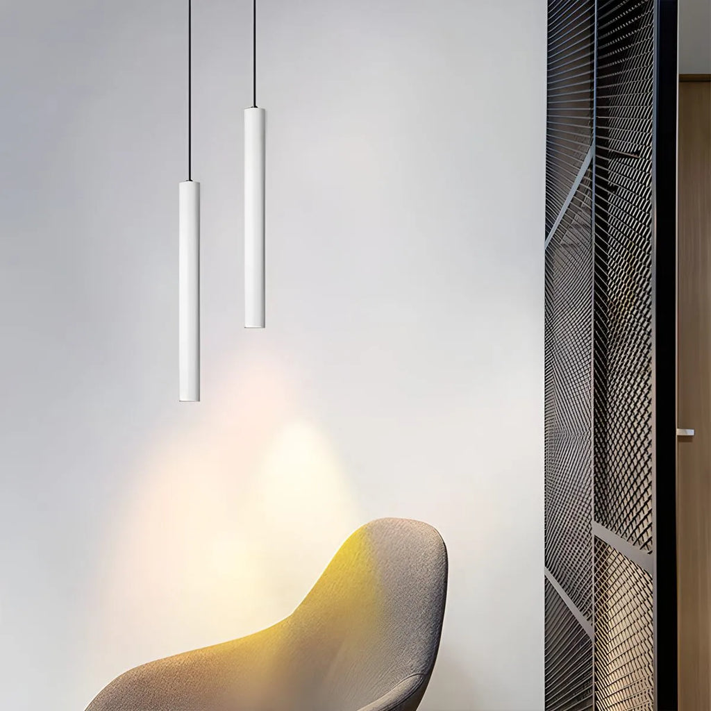 Moderne lange LED-Rohr-Pendelleuchte als Nachttischlampe | Desfino