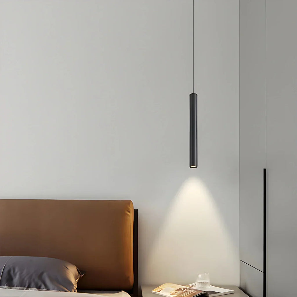 Moderne lange LED-Rohr-Pendelleuchte als Nachttischlampe | Desfino