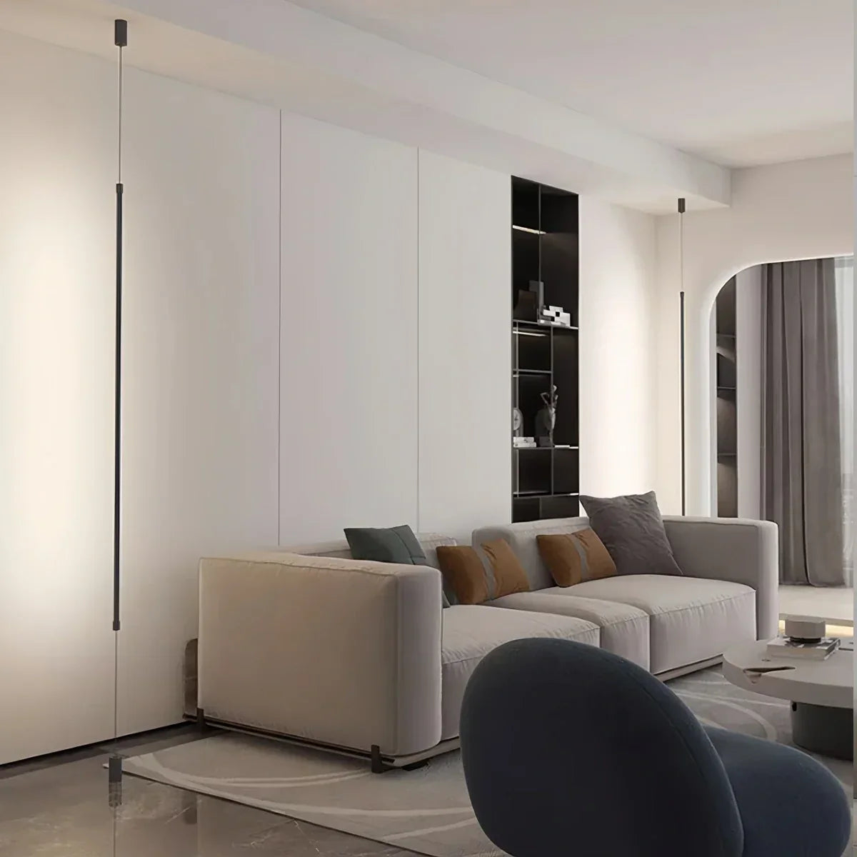 Moderne lange Boden-Decken-Leuchte | Desfino