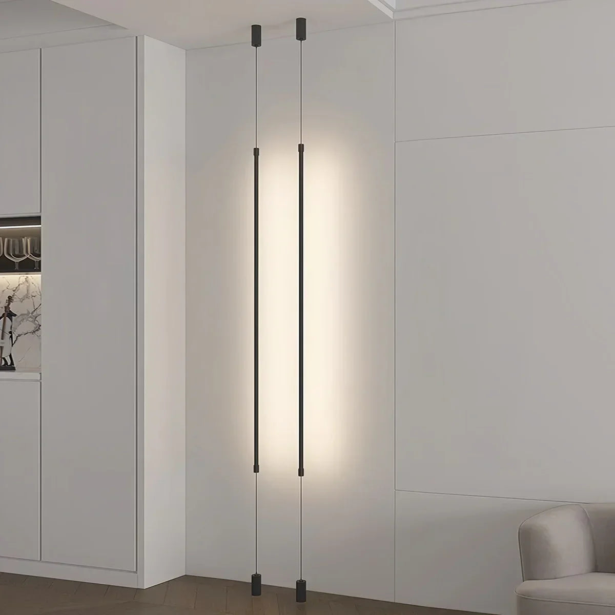 Moderne lange Boden-Decken-Leuchte | Desfino